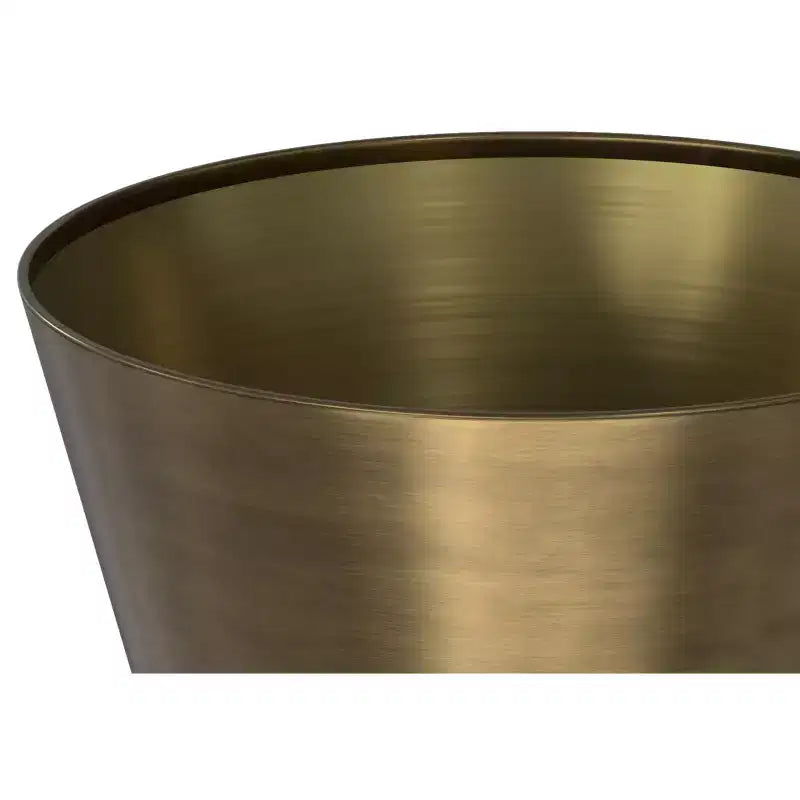 Tavolino Rotondo in Metallo con Piano in Marmo Bianco e Base in Ottone Antico, 35,5 cm L x 45,7 cm H - Completamente Assemblato