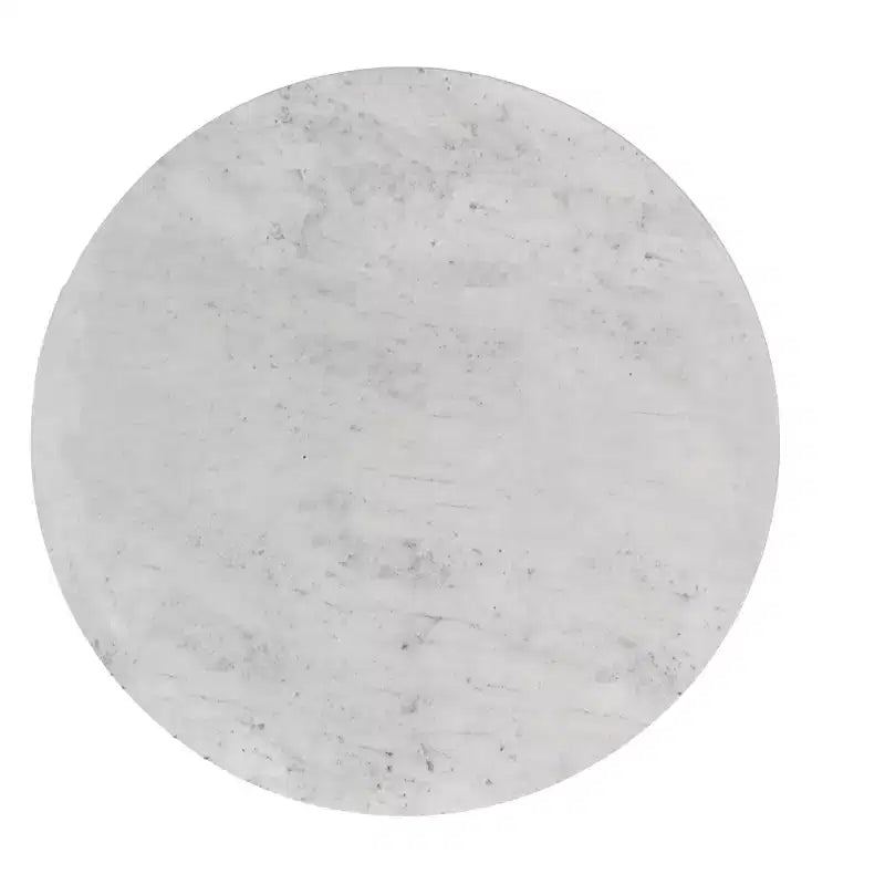 Tavolino Rotondo in Metallo con Piano in Marmo Bianco e Base in Ottone Antico, 35,5 cm L x 45,7 cm H - Completamente Assemblato