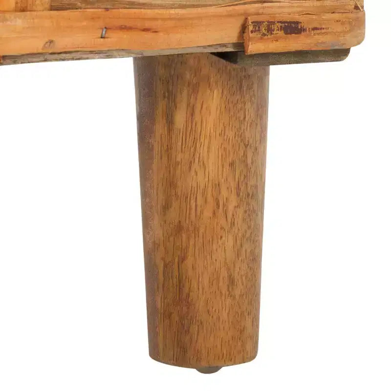 Panca Rivestita in Legno di Mango e Rattan con Cuscino Rimovibile in Cotone, 2 Posti, 111,5 cm L x 37,5 cm P x 53,5 cm H - Bianco e Marrone