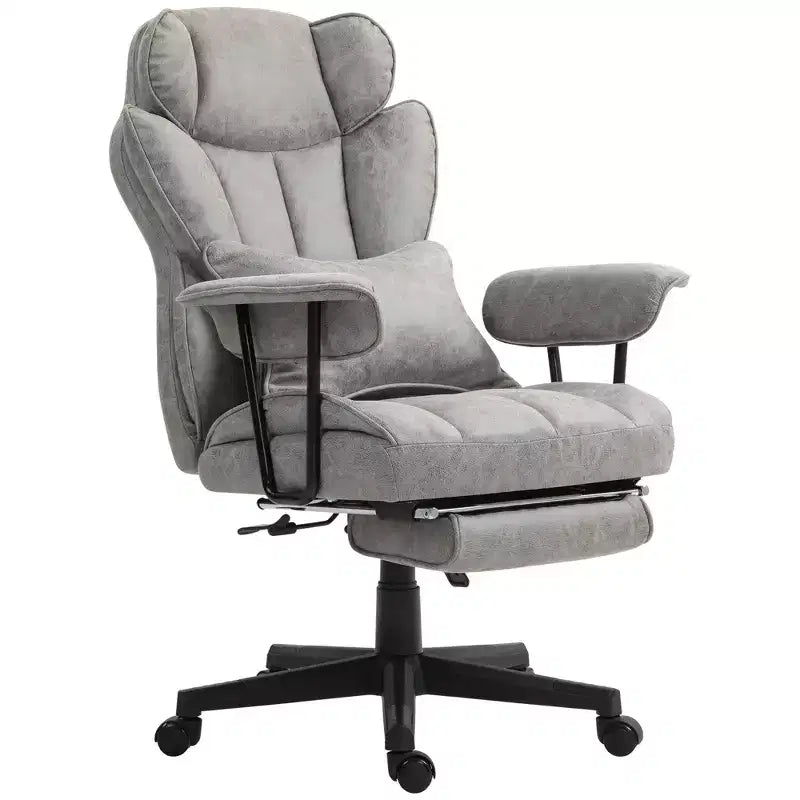 Sedia da Ufficio Direzionale Grande e Alta con Massaggio, Poggiapiedi, Supporto Lombare e Funzione Reclinabile, Supporta fino a 180 kg, 76 cm L x 77 cm P x 123 cm H