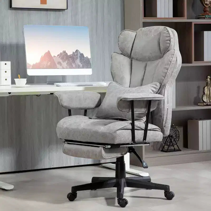 Sedia da Ufficio Direzionale Grande e Alta con Massaggio, Poggiapiedi, Supporto Lombare e Funzione Reclinabile, Supporta fino a 180 kg, 76 cm L x 77 cm P x 123 cm H