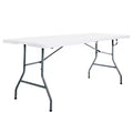 Peakform Multipurpose Banquet Fold-In-Half Table Lightweight Durable Desk with Secure Base for Indoor and Outdoor Events, 6 Foot, White