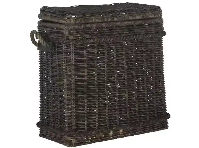 Cesto portabiancheria in vimini di rattan con coperchio