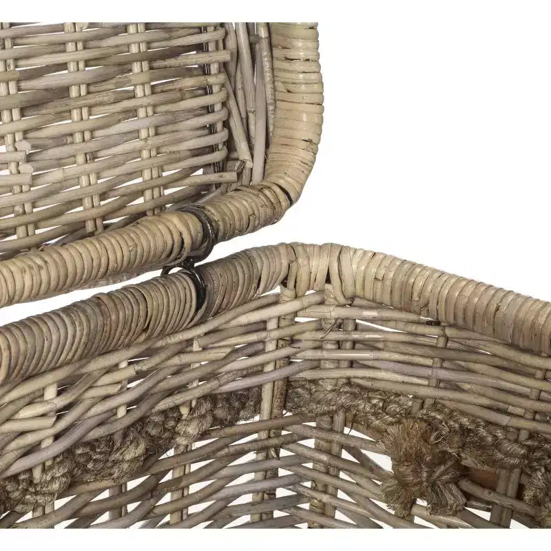 Cesto portabiancheria in vimini di rattan con coperchio